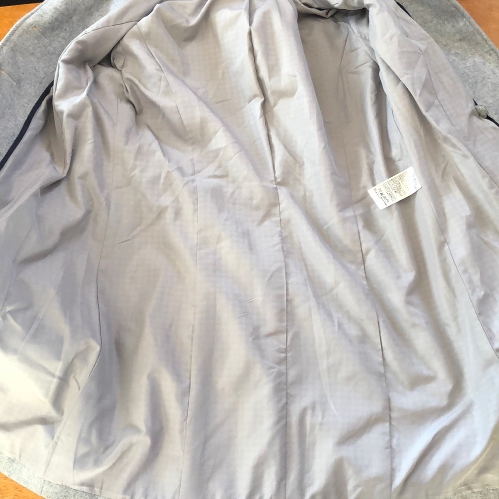 Banana Republic wool blend light gray coat w/Faux fur attachable collar Size XXS - Picture 11 of 13